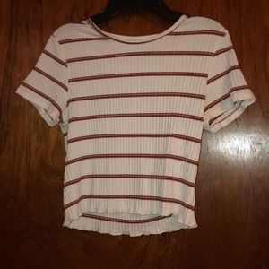 White ruffle crop top